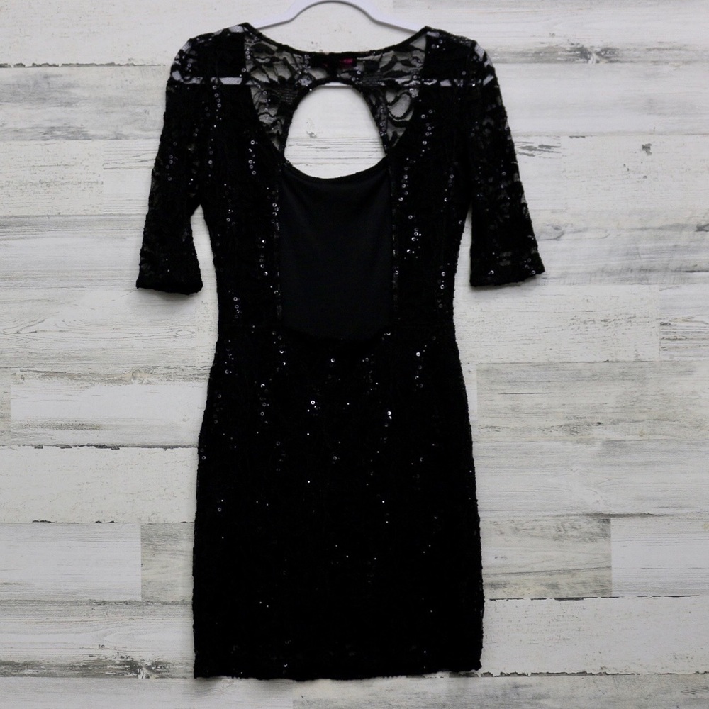 Reign On black lace with sequins dress Sz M